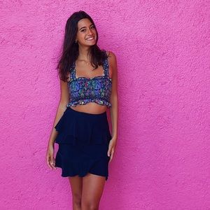 H&M navy layered skirt